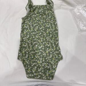 Carter's Green Daisy Ruffle Sleevless One Piece Infant 24 Girls 24 Month 0202